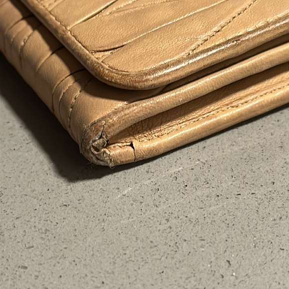 Authentic Miu Miu Tan Leather Snap Long Wallet - Picture 7 of 10